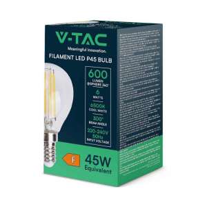 LED крушка 6W P45 6500K филамент VT-2466 V-TAC Е14 | AVStore