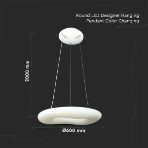 LED пендел Ø600mm 36W 3IN1 V-TAC VT-7605 бял | AVStore
