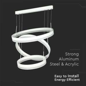 LED пендел 3 ринга 86W 3000K V-TAC VT-82-3D бял | AVStore