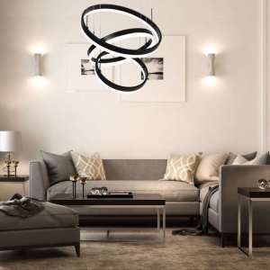 LED пендел 3 ринга 86W 3000K V-TAC VT-82-3D черен | AVStore