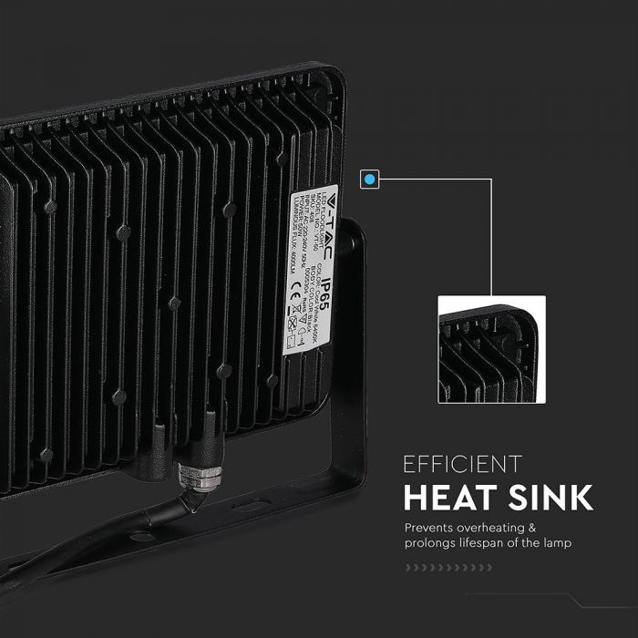 21407-i2 LED прожектор 50W 4000K Samsung чип VT-50 V-TAC черен | AVStore