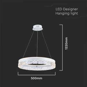 LED пендел бял/кристали 25W 3000K V-TAC VT-7581 | AVStore