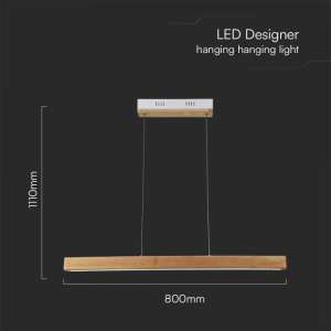 LED пендел дървен 12W 4000K V-TAC VT-7582 | AVStore