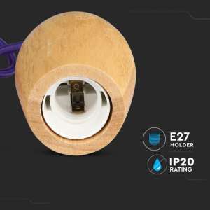 Пендел дървен/лилав кабел Ø73mm V-TAC VT-7778 | AVStore