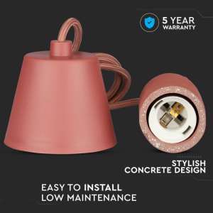 Пендел бетон/червен Ø50mm V-TAC VT-7668 | AVStore