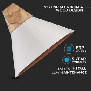 Алуминиев пендел бял  Ø250mm V-TAC VT-7425 | AVStore