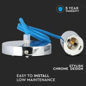 Пендел метален/син кабел Ø36mm V-TAC VT-7338 | AVStore