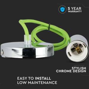 Пендел метален/зелен кабел Ø36mm V-TAC VT-7338 | AVStore