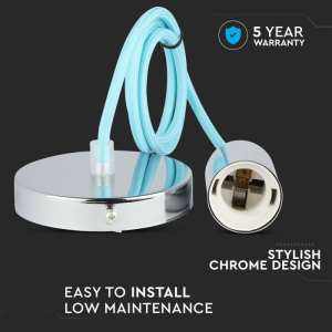 Пендел метален/светлосин кабел Ø36mm V-TAC VT-7338 | AVStore