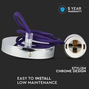 Пендел метален/лилав кабел Ø36mm V-TAC VT-7338 | AVStore