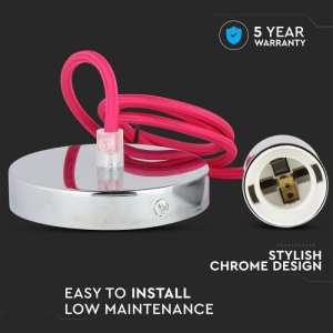 Пендел метален/цикламен кабел Ø36mm V-TAC VT-7338 | AVStore