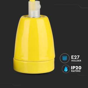 Пендел с порцеланова фасунга Ø47mm V-TAC VT-7998 жълт | AVStore