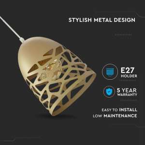 Златист пендел мрежа Ø200mm V-TAC VT-7200 | AVStore