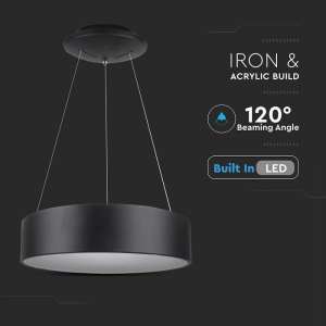 LED пендел Ø450mm 20W 3000K V-TAC VT-25-1D черен | AVStore