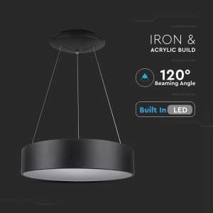 LED пендел Ø600mm 30W 3000K V-TAC VT-32-1D черен | AVStore