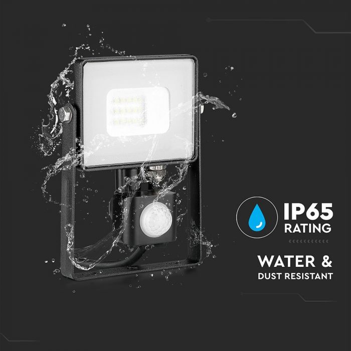 438-i4_250 LED прожектор със сензор за движение 10W 4000K VT-10-S V-TAC черен | AVStore