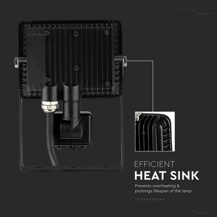 460-i2_1046 LED прожектор със сензор за движение 30W 3000K VT-30-S V-TAC черен | AVStore