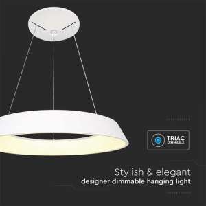 LED пендел Ø485mm 48W 3000K V-TAC VT-7755 бял | AVStore