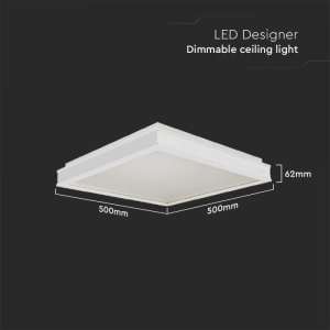 LED плафон квадратен 48W 4000K VT-7758 V-TAC бял | AVStore