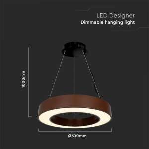 LED пендел Ø600mm 50W 4000K V-TAC VT-7760 кафяв | AVStore