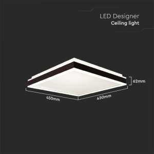 LED плафон квадратен 24W 4000K VT-7782 V-TAC черен | AVStore