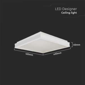 LED плафон квадратен 24W 4000K VT-7782 V-TAC бял | AVStore