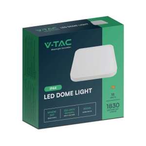 LED плафон квадратен 24W 3000K VT-8624 V-TAC бял | AVStore