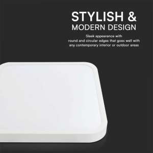 LED плафон квадратен 24W 6500K VT-8624 V-TAC бял | AVStore