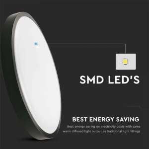 LED плафон кръгъл 18W 3000K VT-8618 V-TAC черен | AVStore