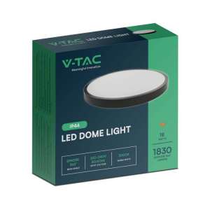 LED плафон кръгъл 18W 3000K VT-8618 V-TAC черен | AVStore