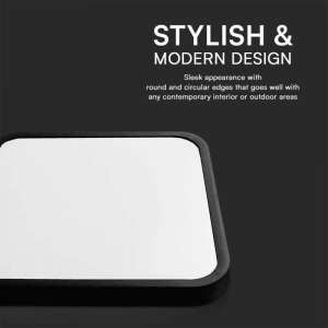 LED плафон квадратен 48W 6500K VT-8630 V-TAC черен | AVStore