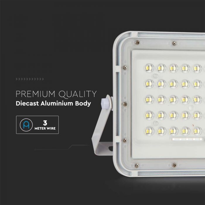 7843-i5 LED соларен прожектор 15W 6400K VT-120W бял | AVStore