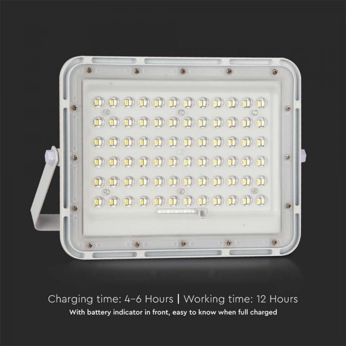 7843-i6 LED соларен прожектор 15W 6400K VT-120W бял | AVStore