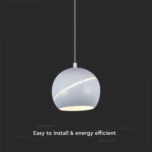 LED пендел с регулируем кабел Ø120mm 8.5W 3000K V-TAC VT-7797 бял | AVStore