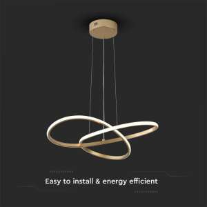 LED пендел висящ 20W 3000K V-TAC VT-7799 златист | AVStore