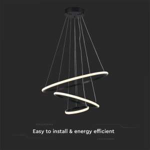LED пендел висящ 32W 3000K V-TAC VT-7816 черен | AVStore