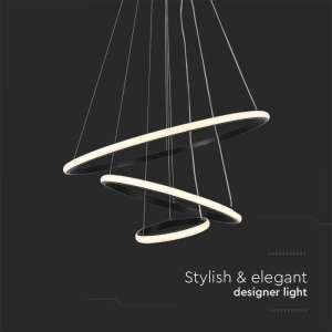 LED пендел висящ 32W 3000K V-TAC VT-7816 черен | AVStore