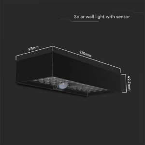 LED соларна стенна лампа 6W 4000K VT-406 V-TAC черна | AVStore