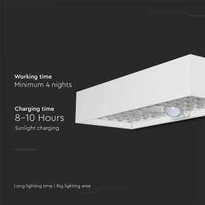 LED соларна стенна лампа 6W 4000K VT-406 V-TAC бяла | AVStore