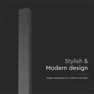 LED линейна стенна лампа 10W 3000K VT-1173 V-TAC черна | AVStore