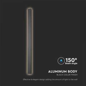 LED линейна стенна лампа 10W 3000K VT-1173 V-TAC черна | AVStore