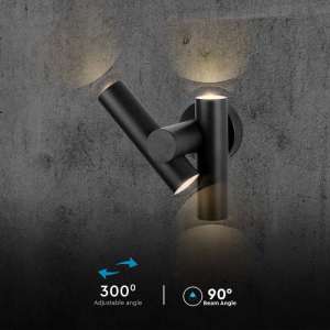 LED двустранна стенна лампа 6W 4000K VT-1186 V-TAC черна | AVStore