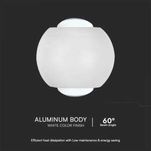 LED COB стенна лампа 2W 4000K VT-2502 V-TAC бяла | AVStore