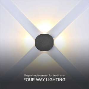 LED COB стенна лампа 4W 3000K VT-2544 V-TAC черна | AVStore