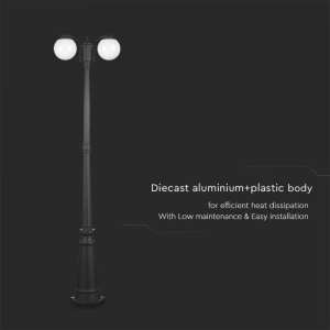 Осветително тяло (2xE27) VT-1232 V-TAC черно 2 метра | AVStore