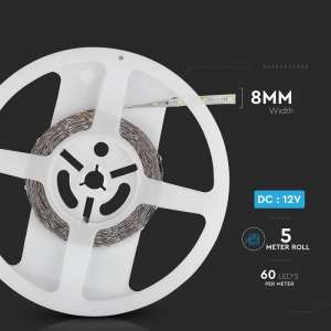 LED лента червена 3.2W/M IP20 12V VT-3528-60 V-TAC ролка 5 метра | AVStore