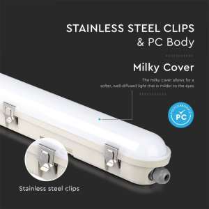 Линейно осветително тяло LED с аварийна батерия 48W 4000K 150см V-TAC VT-150148Е | AVStore