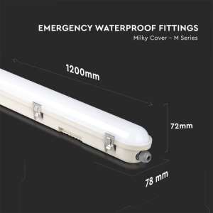 Линейно осветително тяло LED с аварийна батерия 36W 6500K 120см V-TAC VT-120136E | AVStore