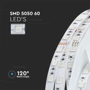 LED лента 10W/M 4000K IP20 24V VT-5050-60 V-TAC ролка 5 метра | AVStore