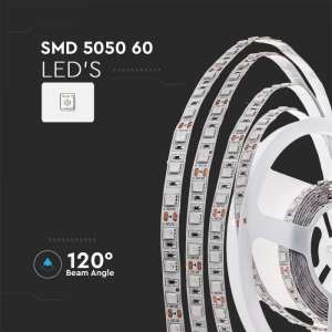 LED лента 11W/M 2200К IP20 12V VT-5050-60 V-TAC ролка 5 метра | AVStore